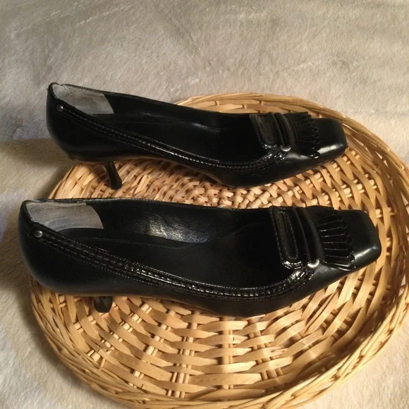 Cole Haan  Black Square Toe Heels - Picture 4 of 10
